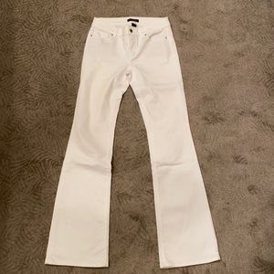 White flare jeans